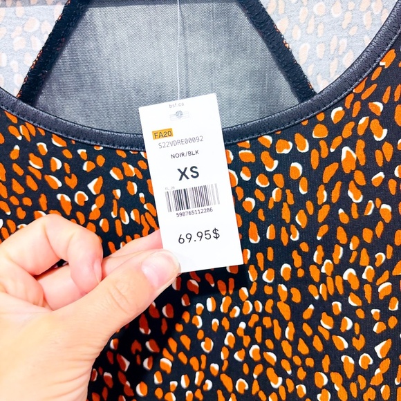 SAN FRANCISCO Black orange abstract print short sleeve dress | X-Small * - Picture 6 of 6